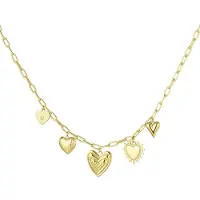 Yehwang Hearts For The Win Ketting | RVS (Verkleurt niet) | Goudkleurig | Bedelketting