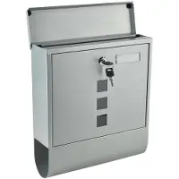 BES LED Brievenbus Wand Hangend - Maxozo Brify - Postbus Mailbox - Wandbrievenbus - Krantenrol - RVS - Zilver