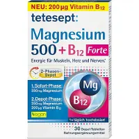 Tetesept Magnesium 500 + B12 depottabletten 30 stuks
