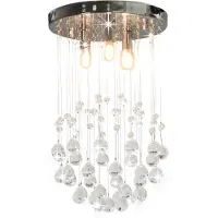 vidaXL Plafondlamp met kristallen kralen - Rond, 25 cm, Zilver
