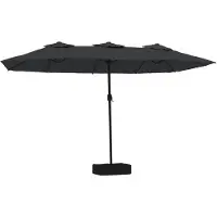 vidaXL Parasol dubbel dak 449x265 cm zwart
