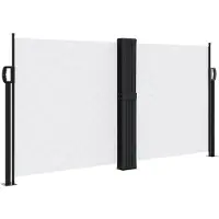 vidaXL Windscherm uittrekbaar 120x1000 cm wit
