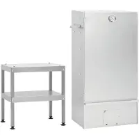 vidaXL BBQ-rookoven met tafel gegalvaniseerd staal