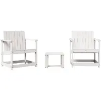 vidaXL 3-delige loungeset voor de tuin, wit, massief hout, grenen