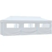 vidaXL Partytent pop-up met 8 zijwanden 3x9 m wit