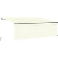 vidaXL Handmatige zonnetent met zonne-energie ledverlichting 4 x 3 m