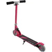 Costway Kinderstep met LED - Opvouwbaar - Max. 70 kg - Verstelbaar stuur - Roze