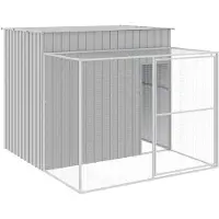 vidaXL Hondenhok met ren 214x1069x181 cm staal lichtgrijs