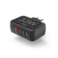 Hama Snellader 4 poorts, 4x USB-A, 33 W Zwart