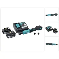 Makita Ratel, DWR 180 RG Accu ratelschroevendraaier 18 V 47.5 Nm 1/4" 3/8" + 2x oplaadbare batterij 6.0 Ah + lader (1/4" - 3/8")