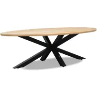 LUX outdoor living Cleve dining tuintafel 6 personen | teakhout + aluminium | Natural Teak/antraciet | 240cm ovaal - ovale tuintafel 8 personen