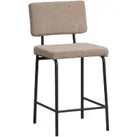 Livin24 Scandinavische barkruk Espen taupe gerecyclede stof 64-77 cm