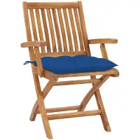 The Living Store : Opklapbare tuinstoelen met kussens, 4 stuks. Massief teakhout