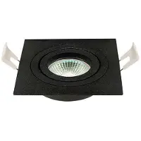 Nova Luxe Inbouwspot vierkant draai- kantelbaar diameter 92mm voor 50mm lamp mat zwart