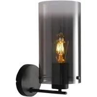 Freelight Wandlamp Ventotto H 33 cm rook glas zwart