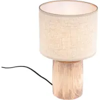 FISCHER&HONSEL GMBH Houten schemerlamp Malik met zandkleur kap