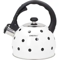 KINGHOFF 1050 - Fluitketel - 2 liter - Wit - stippel