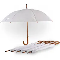 Merkloos 6x Paraplu kinderparaplu Diameter 102 cm Stevige paraplu wit regenaccessoires polyester Automatische