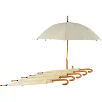 Merkloos Pakket van 6 Robuuste Automatische Opvouwbare Stormparaplu's - Ø98 cm - Aluminium Frame - Unisex - Wit Vanille