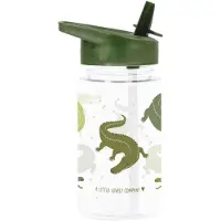 A Little Lovely Company Drinkfles m. Rietje - 450 ml - Krokodi - - OneSize - Drinkflessen