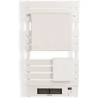 Create - Elektrisch verwarmd handdoekenrek met WiFi 500/1500W - Wit - Met legbord 3 spijlen - WARM TOWEL PRO