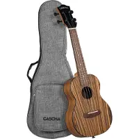 Cascha Concert Ukulele Zebra Wood Natural Concertukelele