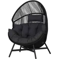 Ebuy24 Benny leunstoel tuin zwart,grijs.