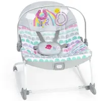 Big Buy Cooking Rainbow Bouncer. Pink. Soothing Vibrations. 2 Recline Positions. Up to 30 Months