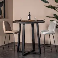 Giga Meubel Bartafel Lowie Zwart Rond 110x110cm