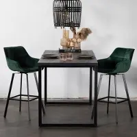 Giga Meubel Bartafel Martin Mangohout Zwart 140x70x90cm