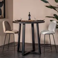 Giga Meubel Bartafel Lowie Zwart Rond 110x90cm