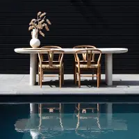 Giga Meubel Tuintafel Maya Deens Ovaal Beige 240cm