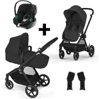 Cybex Kinderwagen Eos Basic Moon Black met Autostoel Aton B2 en Adapterset