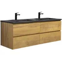 Badplaats Badkamermeubel set angela 140 cm - badmeubel met zwarte