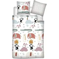 Wisam Kinderset beddengoed met dierenmotieven – katoen, bestaande uit een dekbedovertrek van 140x200 cm en een kussensloop van 65x65 cm