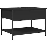 vidaXL Salontafel 70x50x50 cm bewerkt hout en metaal zwart
