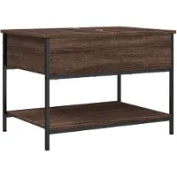 vidaXL Salontafel 70x50x50 cm bewerkt hout en metaal bruineikenkleur