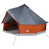 vidaXL Tipitent 6-persoons waterdicht grijs en oranje