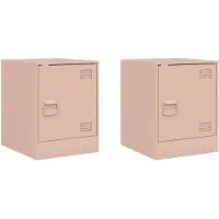 vidaXL Nachtkastjes 2 st 34,5x39x44 cm staal roze