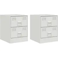 vidaXL Nachtkastjes 2 st 34,5x39x44 cm staal wit
