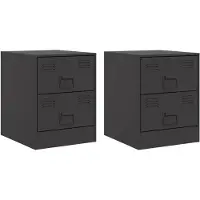 vidaXL Nachtkastjes 2 st 34,5x39x44 cm staal zwart
