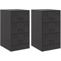 vidaXL Nachtkastjes 2 st 34,5x39x62 cm staal zwart