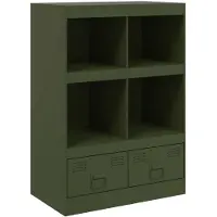 vidaXL Dressoir 67x39x95 cm staal olijfgroen