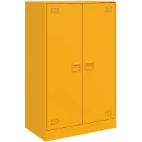 vidaXL Dressoir 67x39x107 cm staal mosterdgeel