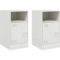 vidaXL Nachtkastjes 2 st 34,5x39x62 cm staal wit