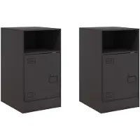 vidaXL Nachtkastjes 2 st 34,5x39x62 cm staal zwart