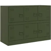 vidaXL Dressoir 99x39x73 cm staal olijfgroen