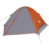 vidaXL Koepeltent 2-persoons waterdicht grijs en oranje