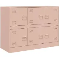vidaXL Dressoir 99x39x73 cm staal roze