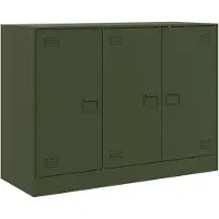 vidaXL Dressoir 99x39x73 cm staal olijfgroen